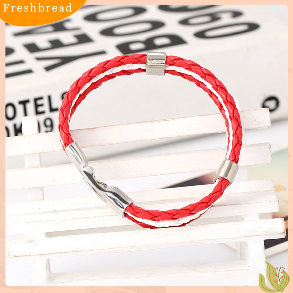 &lt; Freshbread &gt; Gelang Anyaman Dengan Gesper Multi Layers Casual World Cup National Element Bracelet Untuk Kehidupan Sehari-Hari