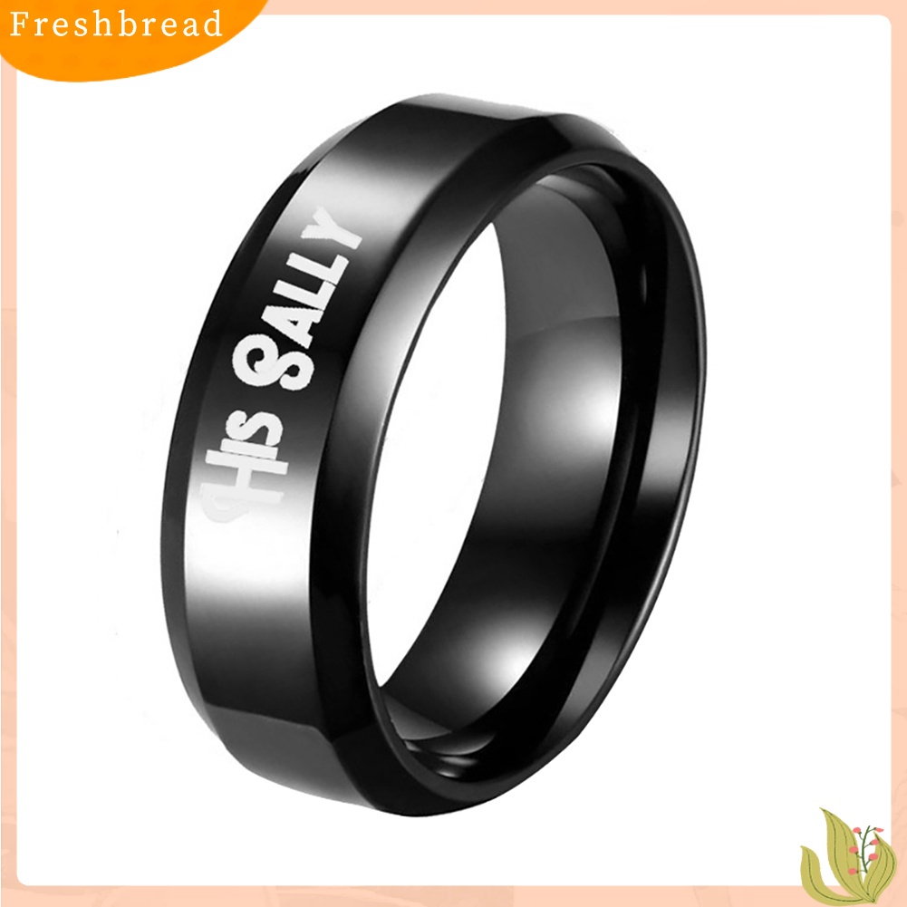 &lt; Freshbread &gt; His Sally Her Jack Titanium Steel Romantis Senada Pasangan Cincin Pecinta Hadiah