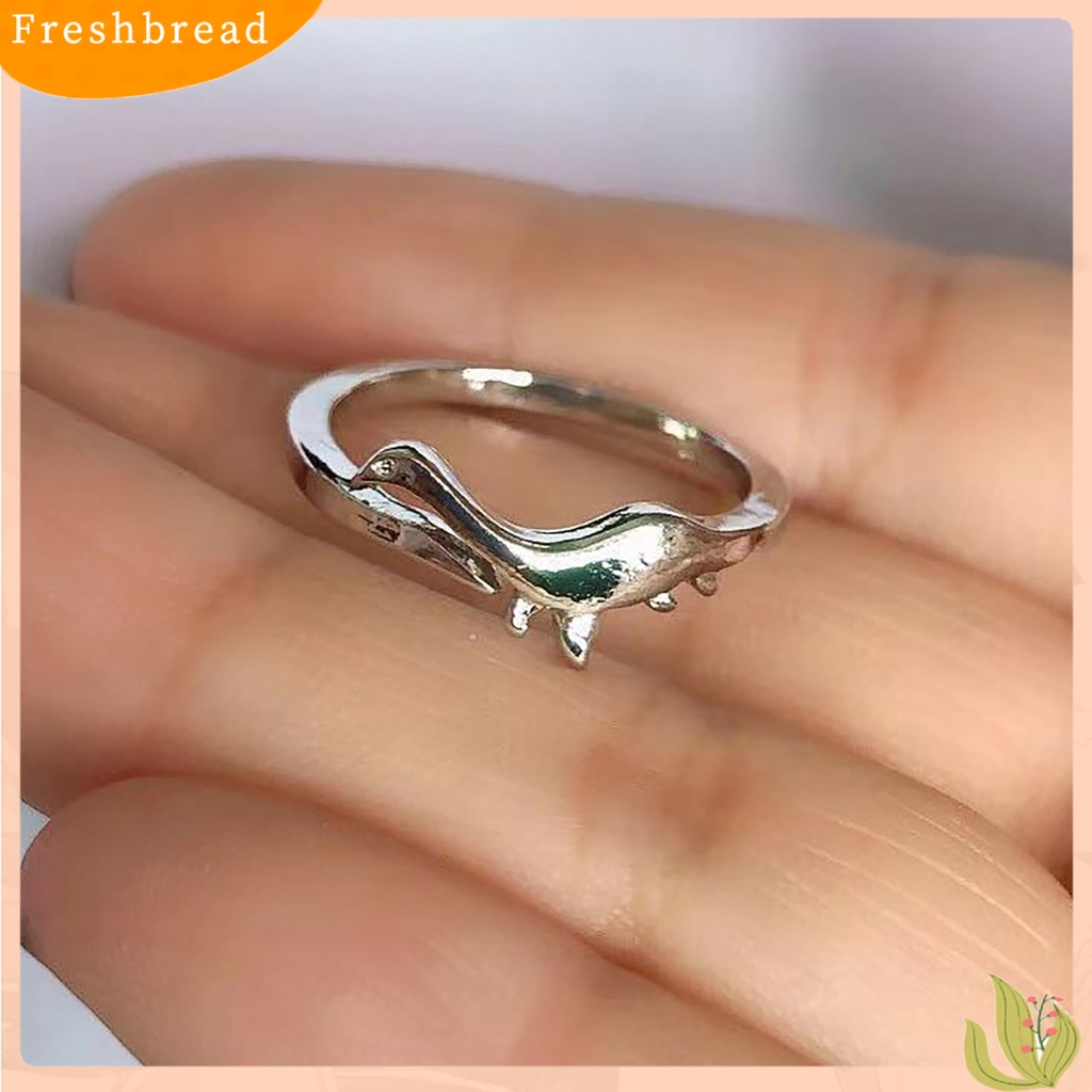 &lt; Freshbread &gt; Cincin Dinosaurus Dapat Disesuaikan Ramah Kulit Open Finger Lead-free Ring Cincin Logam Lucu Untuk Anak Perempuan