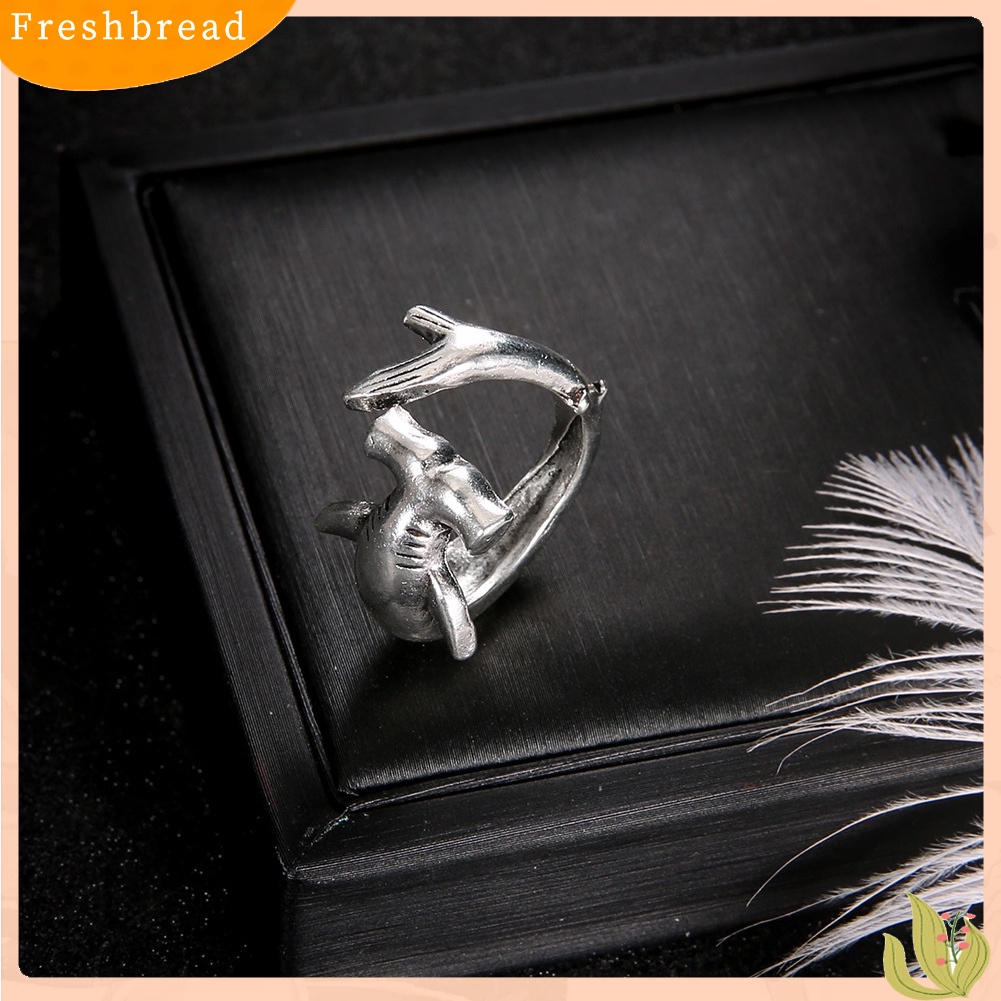 < Freshbread > 2Pcs/Set Vintage Adjustable Alloy Hiu Terbuka Cincin Unisex Pesta Perhiasan Hadiah