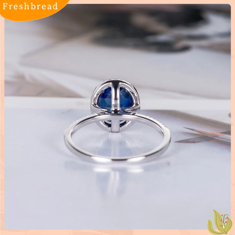 &lt; Freshbread &gt; Fashion Lady Oval Cubic Zirconia CZ Jari Cincin Pengantin Pernikahan Pertunangan Perhiasan