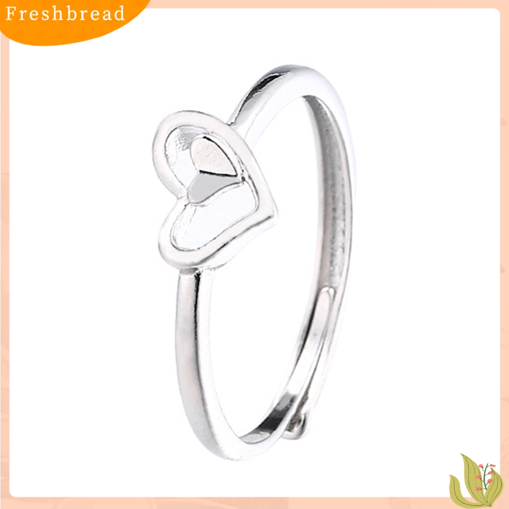 &lt; Freshbread &gt; Wanita Cincin Berongga Keluar Perhiasan Hati Ganda Gaya Korea Cut-out Finger Ring Untuk Pesta Perjamuan Prom