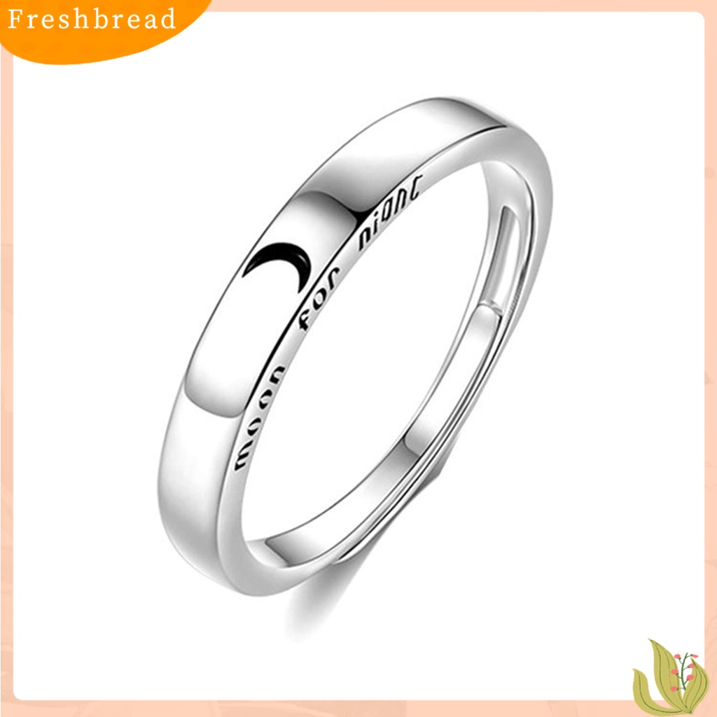 &lt; Freshbread &gt; Cincin Pasangan Ujung Terbuka Adjustable Motif Huruf Geometris Gaya Korea Fashion Matahari Dan Bulan Kekasih Cincin Hadiah Valentine