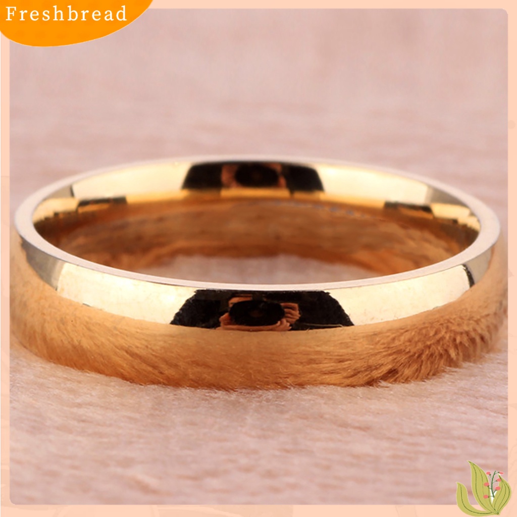 &lt; Freshbread &gt; Cincin Hadiah Perhiasan Sederhana Bahan Titanium Steel Cincin Band Pasangan Sederhana Untuk Perjamuan