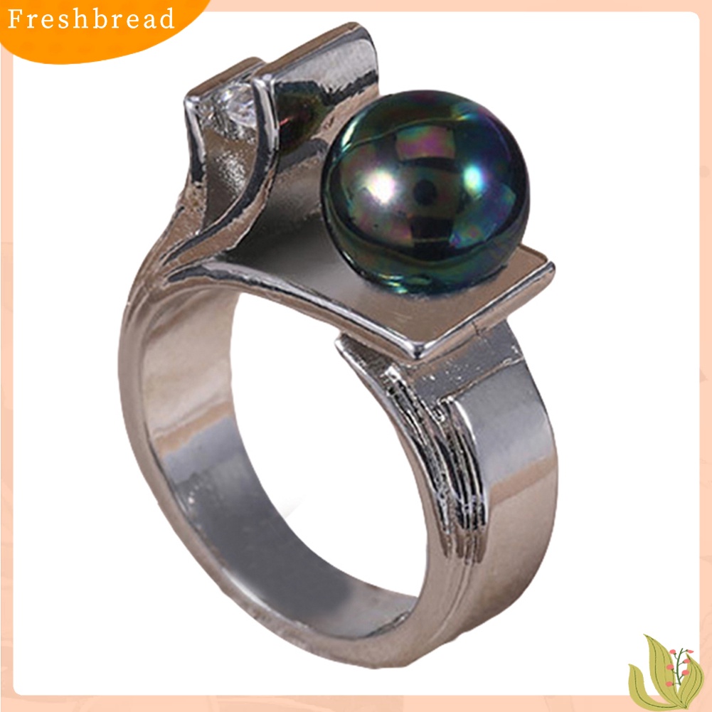 < Freshbread > Fashion Wanita Mutiara Imitasi Geometris Jari Cincin Pernikahan Pertunangan Perhiasan Hadiah