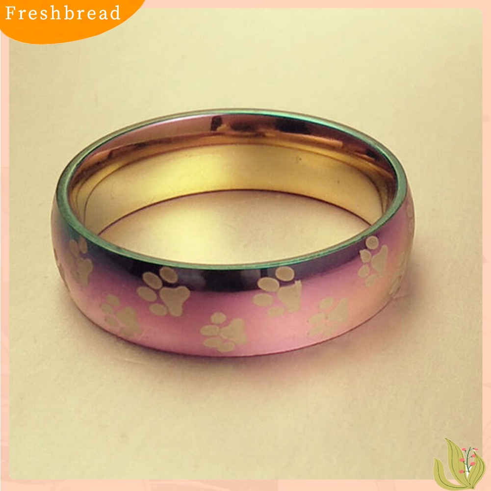 &lt; Freshbread &gt; Pria Wanita Lucu Hewan Paw Print Baja Titanium Jari Cincin Perhiasan Hadiah Ulang Tahun