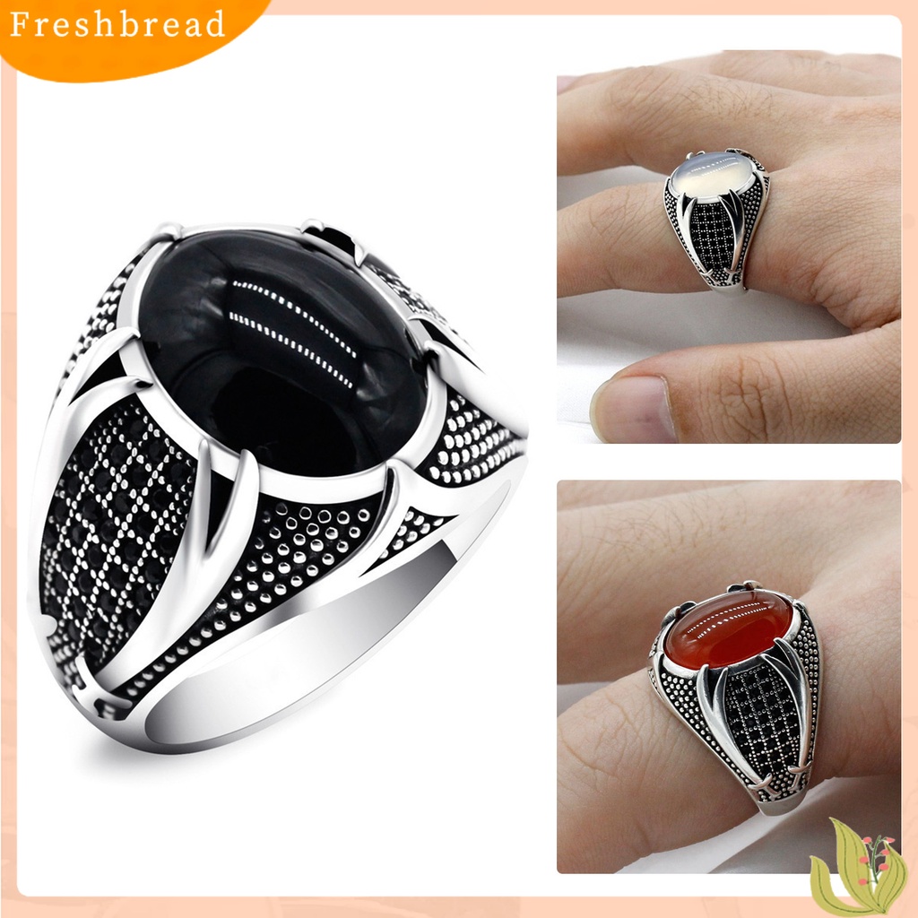 &lt; Freshbread &gt; Pria Cincin Retro Berlian Imitasi Hias Alloy Pria Vintage Pedang Ganda Jari Cincin Perhiasan Untuk Pesta