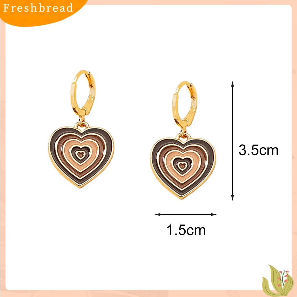 &lt; Freshbread &gt; 1pasang Ear Studs Banyak Lapis Warna Bentuk Hati Perhiasan Indah Semua Pertandingan Menjuntai Anting Tusuk Untuk Pacaran