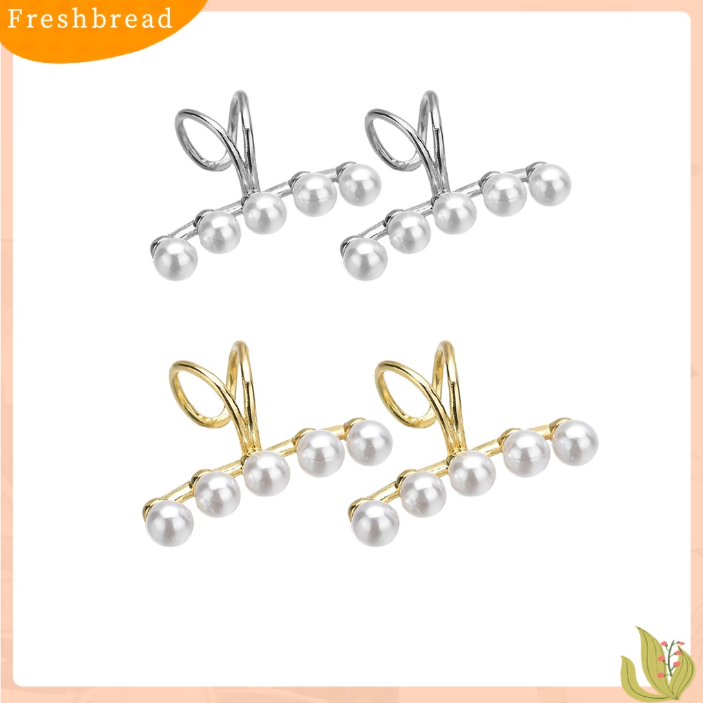 &lt; Freshbread &gt; Wanita Manset Telinga Non Tindik Clip On Mutiara Imitasi Perhiasan Klip Tulang Telinga Untuk Pesta
