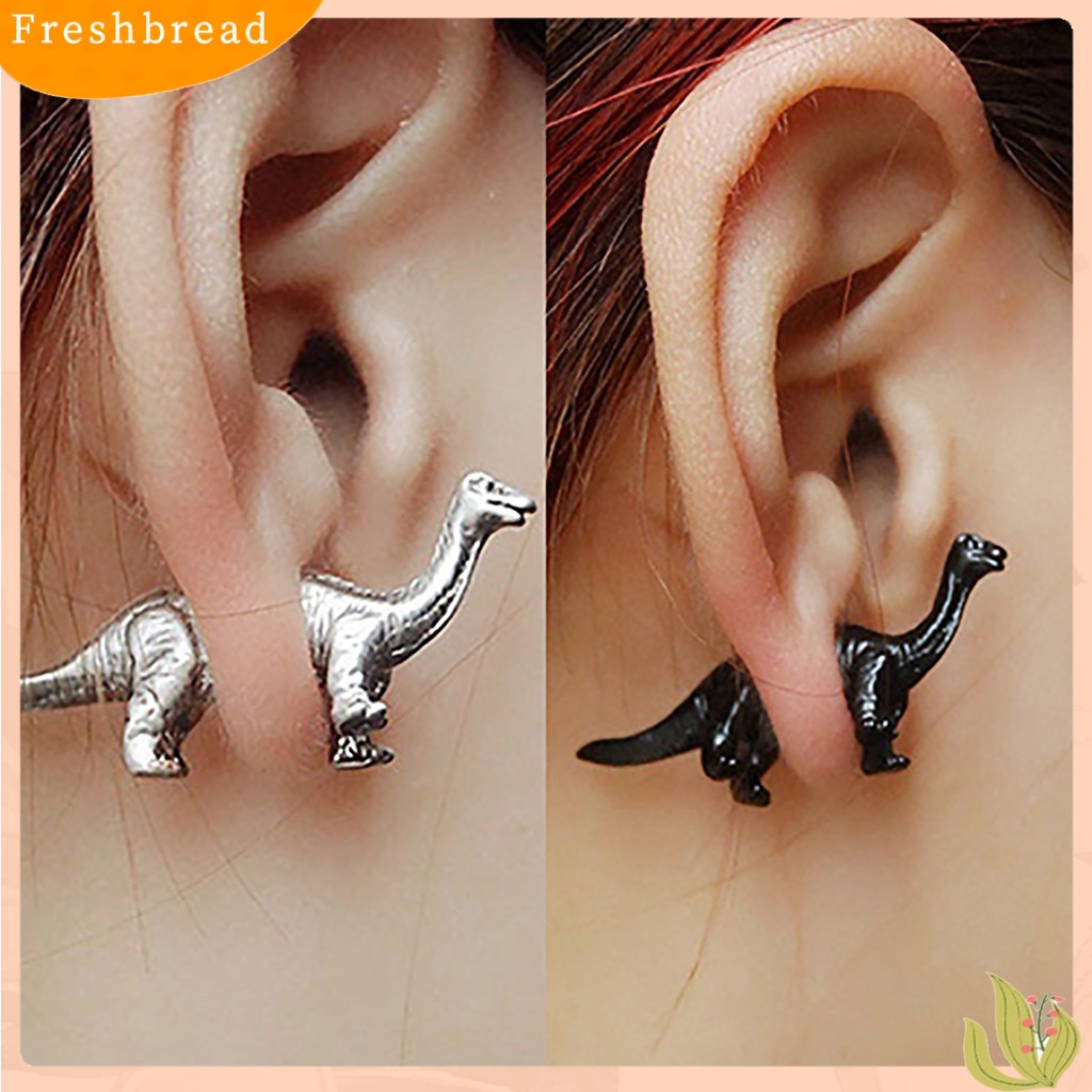 &lt; Freshbread &gt; Anting Indah Desain Dinosaurus Paduan Wanita Pria Perhiasan Pertunangan Earring Untuk Anniversary