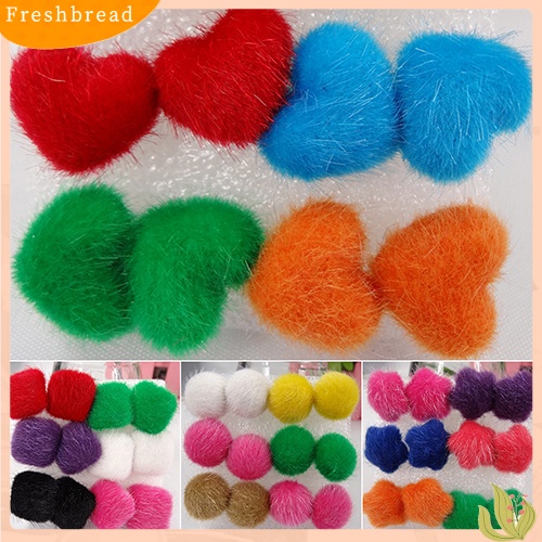 &lt; Freshbread &gt; 6pasang/Set Indah Hangat Berbulu Persegi Bulat Bintang Hati Tusuk Anting Plastik