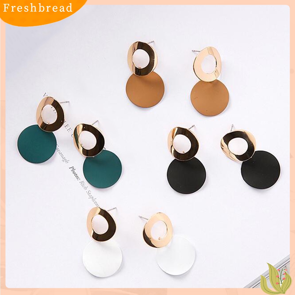 &lt; Freshbread &gt; Pesta Wanita Sederhana Berongga Keluar Bulat Drop Menjuntai Stud Earrings Perhiasan Hadiah