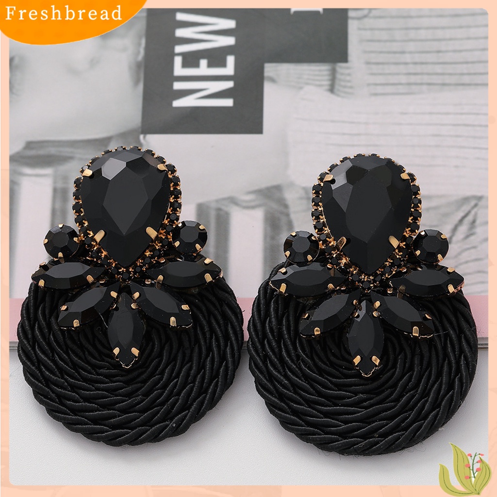 &lt; Freshbread &gt; Anting Kepribadian Berlebihan Handmade Braided Round Plaited Jewelry Ear Studs Untuk Wanita