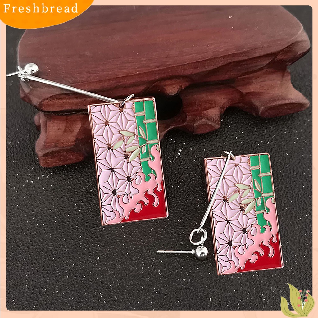 &lt; Freshbread &gt; Demon Slayer Ghost Blade Pendant Anime Ear Stud Earclip Anting Perhiasan Cosplay