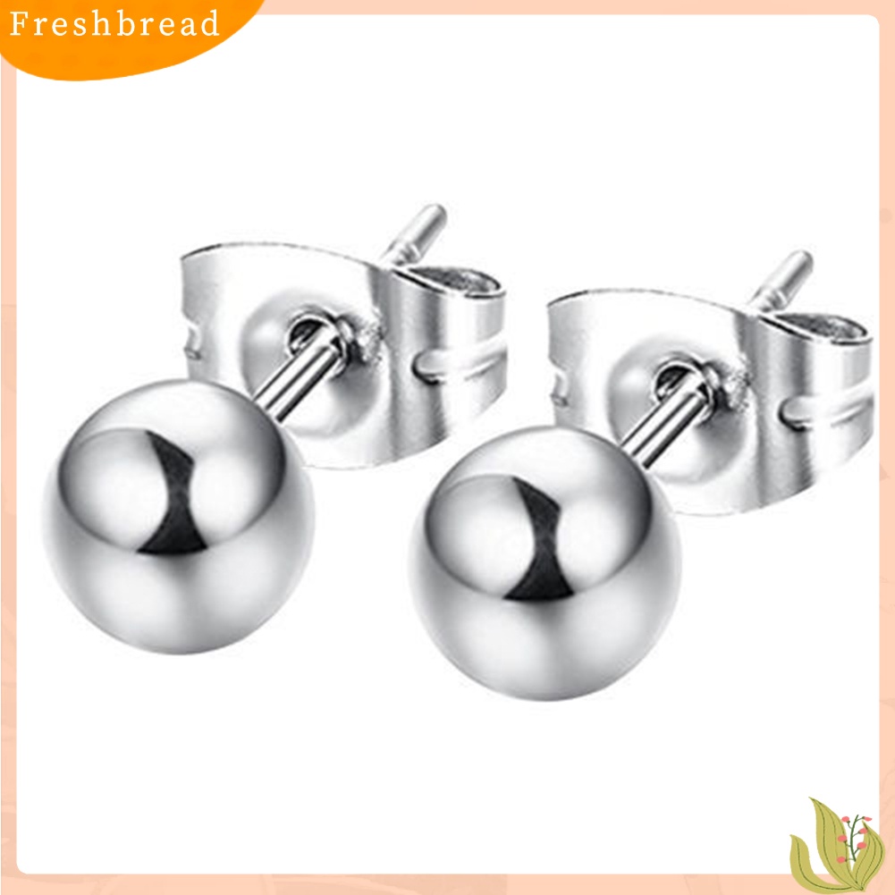 < Freshbread > Fashion Unisex Perak Berlapis Bola Telinga Pejantan Anting Tindik Pesta Perhiasan Hadiah