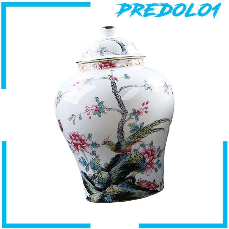 [Predolo1] Toples Keramik Jahe Porcelain Temple Jar Dengan Tutup Untuk Pesta Ruang Tamu