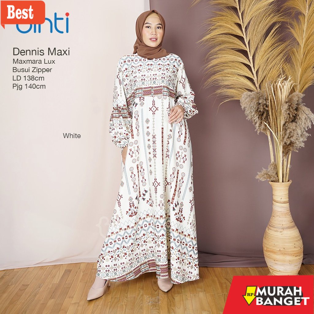 GAMIS SIZE BESAR TERBARU- gamis jumbo wanita ld 138 dennis maxy dress motif print busui zipper mat m