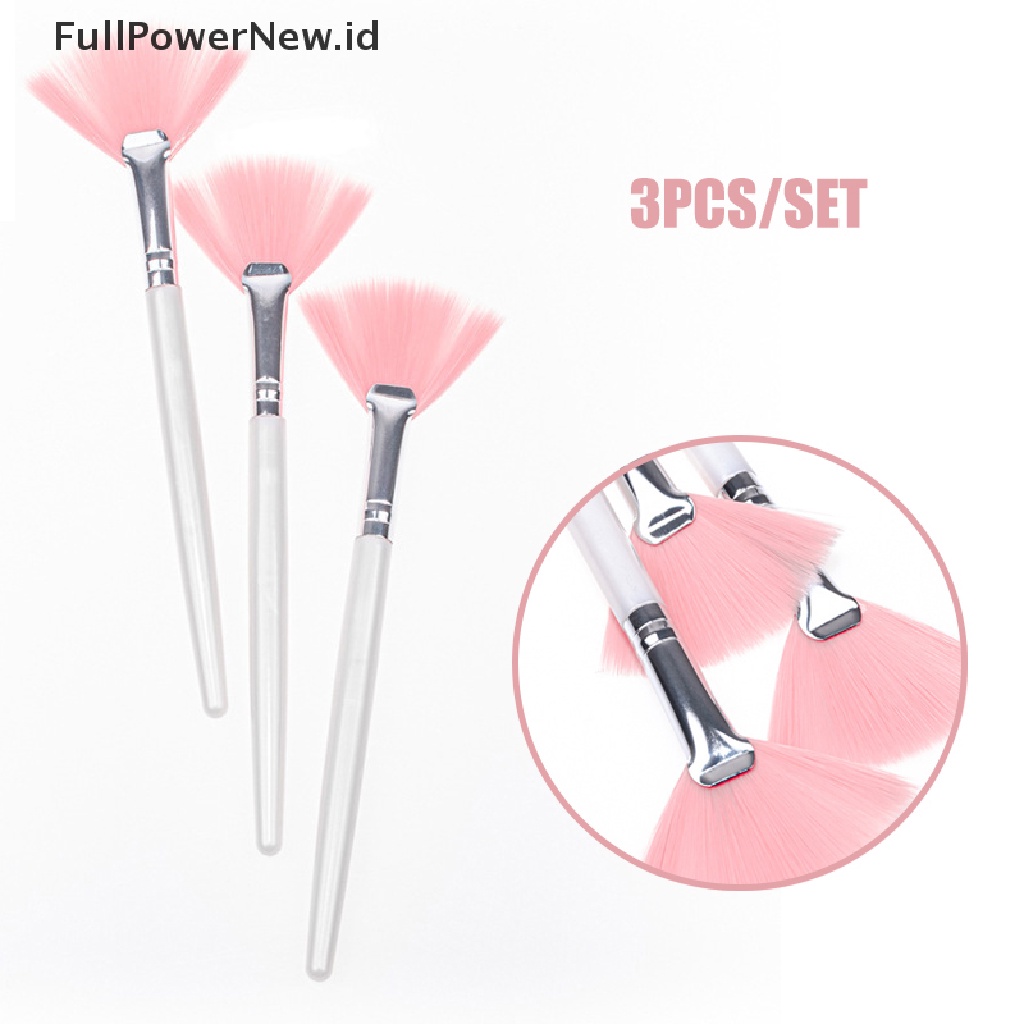 Power 3Pcs Kuas Masker Wajah Brush Makeup Alat Kosmetik Dengan Handle Plastik Bening ID