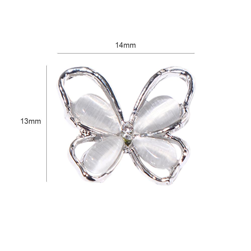 Needway   Butterfly Nail Art Dekorasi Korea Fashion Ins Style Mata Kucing Batu Cat Eye Nail Drill