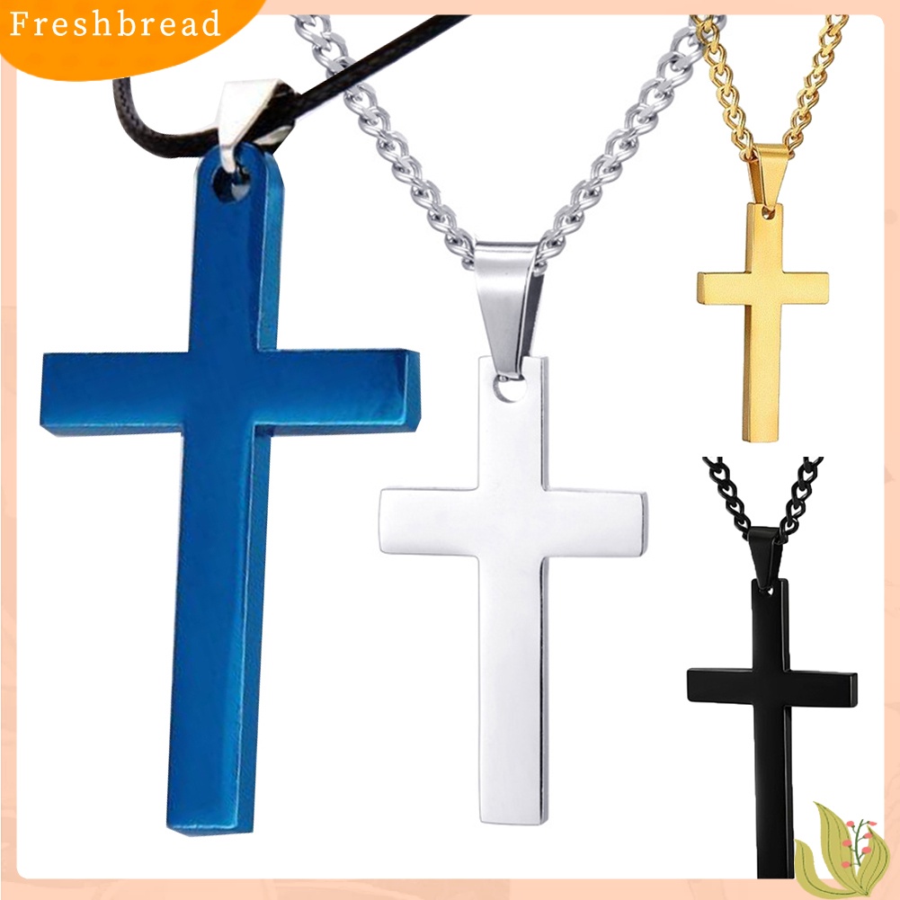 {In Stock} Fashion Pria Sederhana Liontin Salib Paduan Kalung Rantai Perhiasan Hadiah Hari Natal