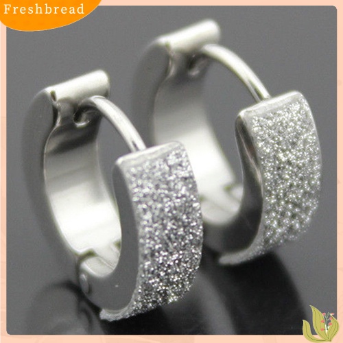 {In Stock} Pria Wanita Fashion Punk Gothic Stainless Steel Hoop Stud Earrings Perhiasan