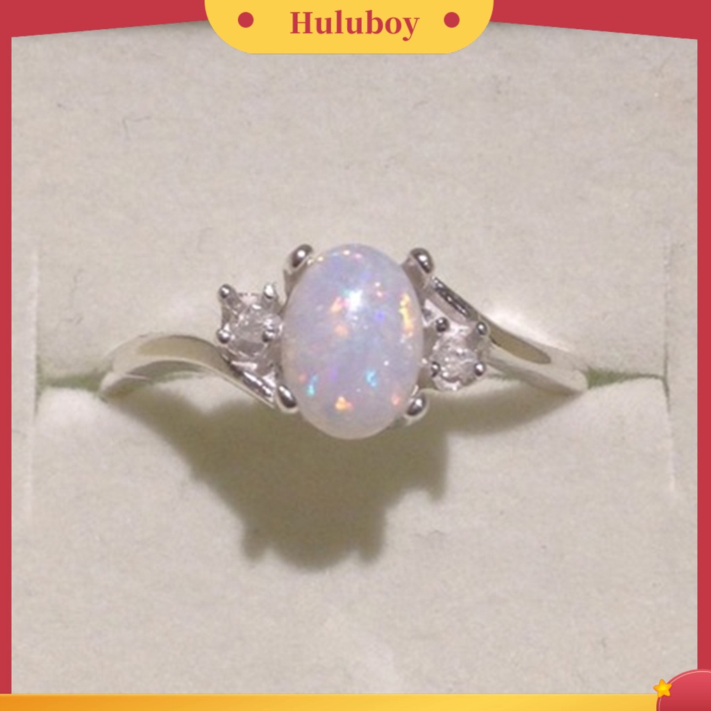 {Ready Stock} Cincin Kilau Imitasi Opal Berlian Imitasi Hias Tembaga Gaya Wanita Ring Untuk Pernikahan