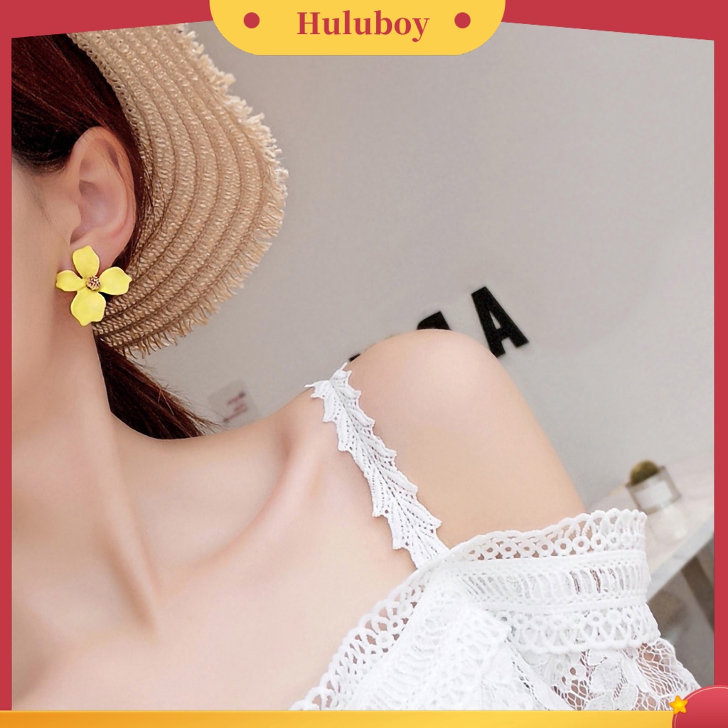 {Ready Stock} 2Pcs Anting Wanita Bentuk Bunga Bahan Alloy Anti Karat Ear Studs Earrings Jewelry Untuk Pesta