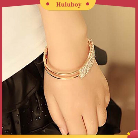 {Ready Stock} Baru Fashion Elegan Wanita Bangle Gelang Gelang Kristal Cuff Bling Lady Hadiah