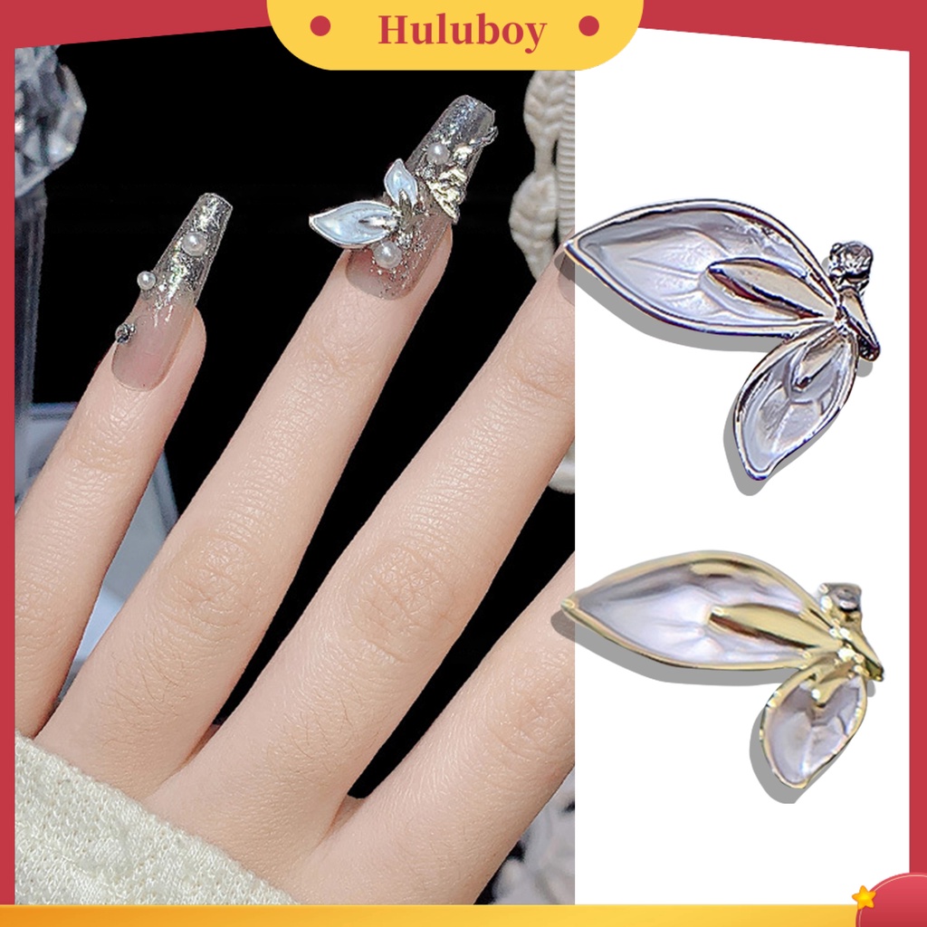 {In Stock} 10Pcs Dekorasi Nail Art Berlian Imitasi Hias Mudah Di Tempel Fadeless Anti-Oksidan Jatuh-resistance DIY Sayap Malaikat Kupu-Kupu Nail Art Sayap Aksesoris Untuk Salon Kuku