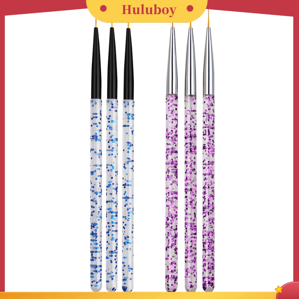 {In Stock} 3Pcs Brushes Nail Art Liner Non-deformation Tidak Korosi Perlengkapan Kuku UV Gel Lukisan Akrilik Liner Brushes Untuk Salon