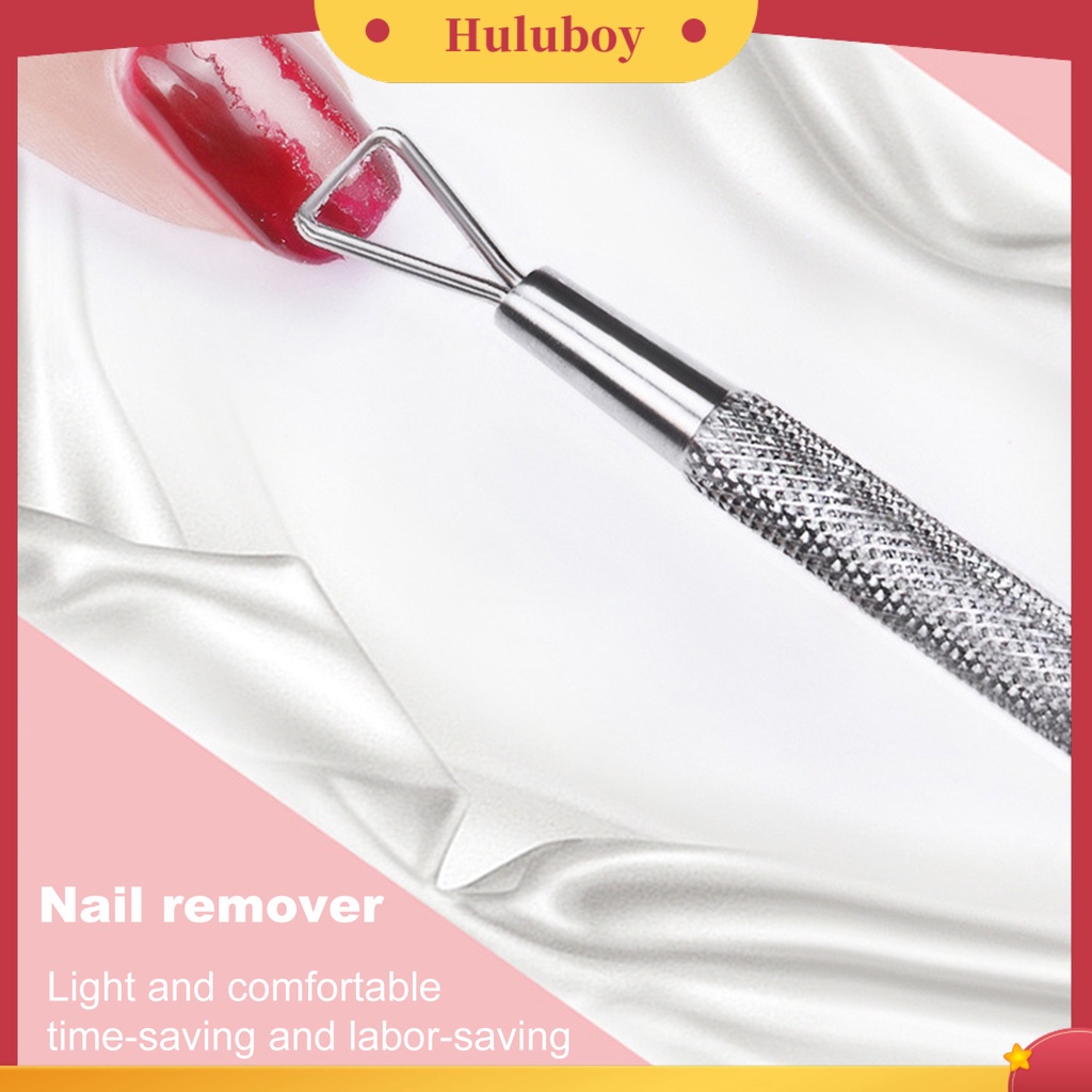 {In Stock} Pendorong Kuku Padat Anti-Slip Stainless Steel Gel Polish Removal Cleaner Tools Untuk Manicure