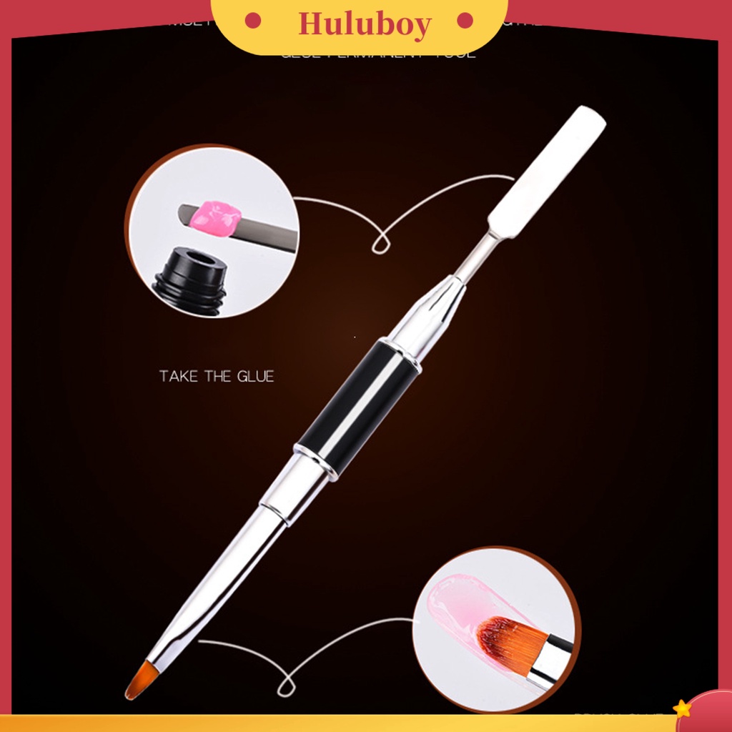 {In Stock} Sikat Pendorong Kuku Dual End Gambar Lukisan Lembut Kepala Brush Extension Bangunan Cepat Painting Builder Untuk Manicure