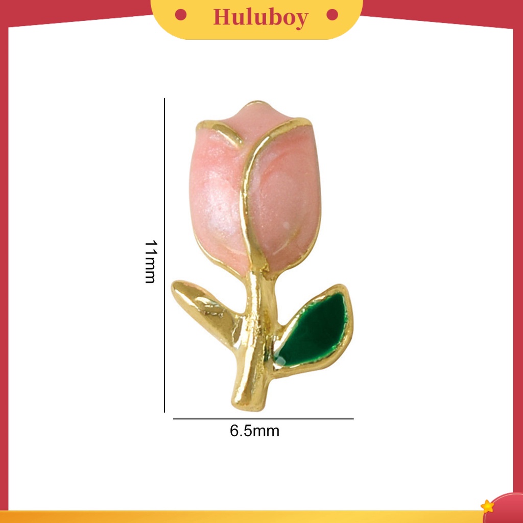 {In Stock} 10Pcs Nail Art Tulip High Gloss Tiga Dimensi Tidak Luntur Dapat Dilepas DIY Alloy Wanita Glitter Tulip Manicure Dekorasi Kecantikan Supply