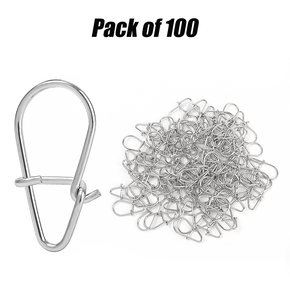 [Unggulan] 100 Pcs/Pack Kekuatan Tinggi Luya Pin Memancing Tahan Lama Konektor Memancing Memancing Tackle Aksesoris Diperkuat Lure Pin Safety Stainless Steel Memancing Gantung Snap