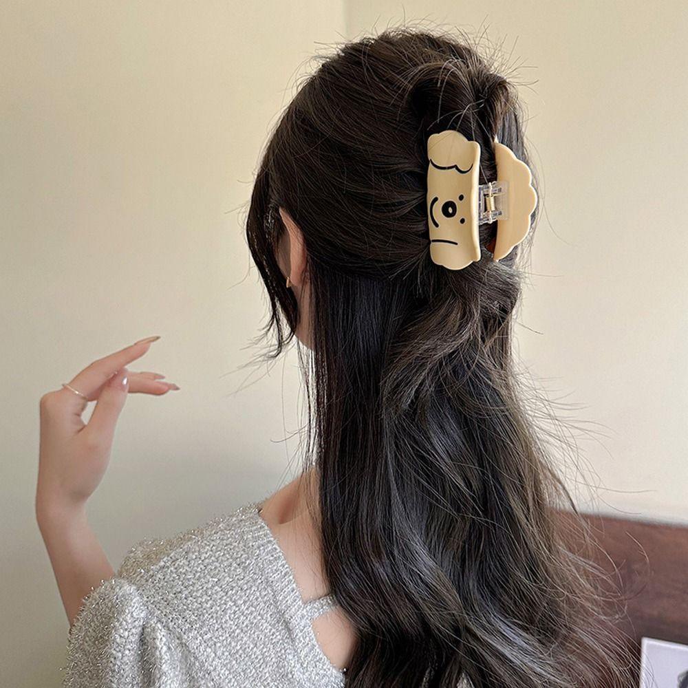 Nickolas1 Cakar Rambut Anjing Kreatif Elegan Untuk Anak Perempuan Baru Heardress Ponytail Holder Kartun Akrilik Korea Hairgrip