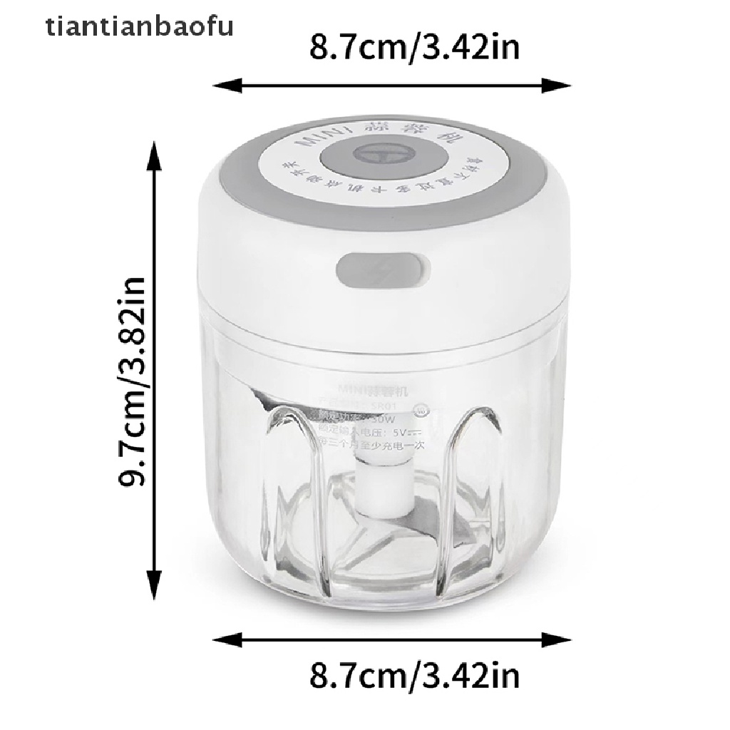 [tiantianbaofu] Electric Mini Garlic Chopper, Alat Pencacah Sayur Butik