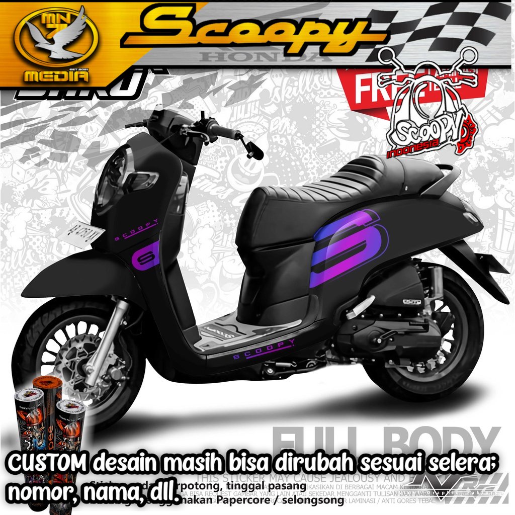 s03 DECAL Sticker New scoopy / scoopy fi - striping setriping cutting sticker scoopy FULL BODY/ CUST