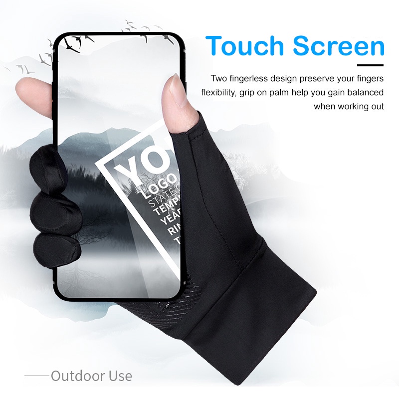 Sarung Tangan Motor Sepeda Pria Wanita Pelindung dari sinar matahari dan debu Ice Silk Gloves Anti Slip Es Sutra Nyaman dan Bernapas Cewek Anti Air Touch Screen Setengah Jari Half Finger