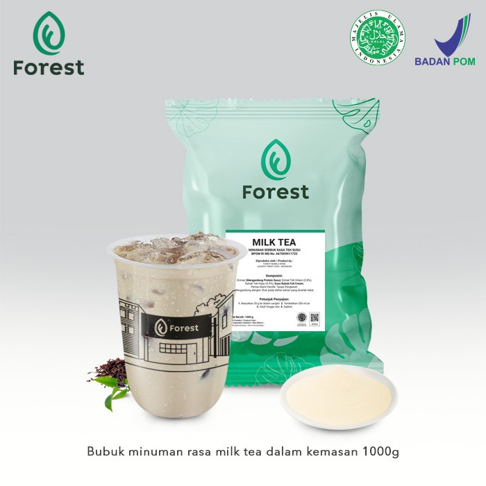 

[Minuman Bubuk Aneka Rasa] Bubuk Minuman MILK TEA Powder - FOREST Bubble Drink - PLUSBUBBLEWRAP