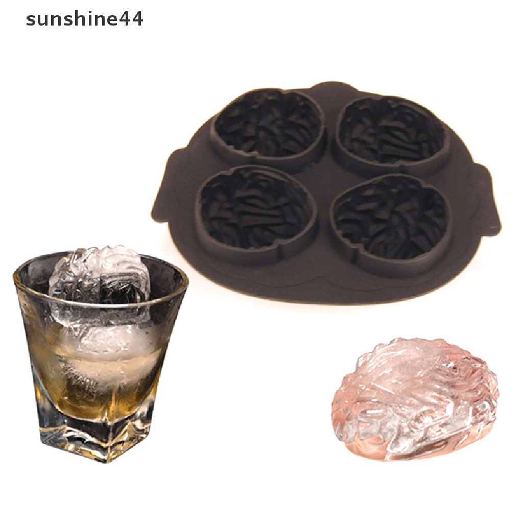 Sunshine Cetakan 3D Silikon Brain Ice Mold Alat Kue Cutter Cetakan Es Krim Ice Ball Maker ID