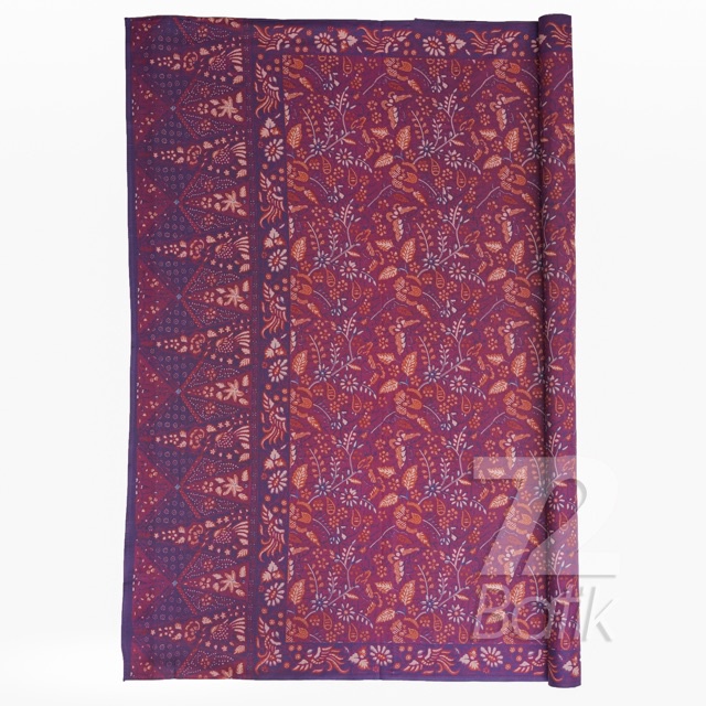 KAIN BATIK PREMIUM Bahan Katun Motif Kembang Setaman Warna Ungu Orange Oranye 723377 Cap 72 Jarik Jarit Samping Kebat Panjang Batik Katun Modern Premium Bahan Seragam Batik Pernikahan Kantor Keluarga Murah Kamen Jadi Batik Bali Lembaran