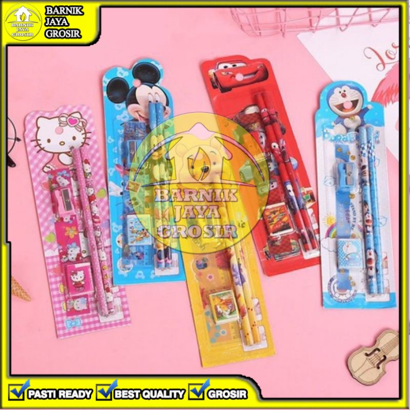 

[BJG] SET ALAT TULIS SEKOLAH KARAKTER LUCU 5 IN 1 PENSIL SERUTAN PENGGARIS PENGHAPUS STASIONARY