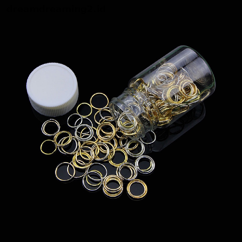 (hot) 180pcs/box Wanita Boho Hip-Hop Kepang Emas Perak Cincin Rambut Klip Pin Aksesori DIY//