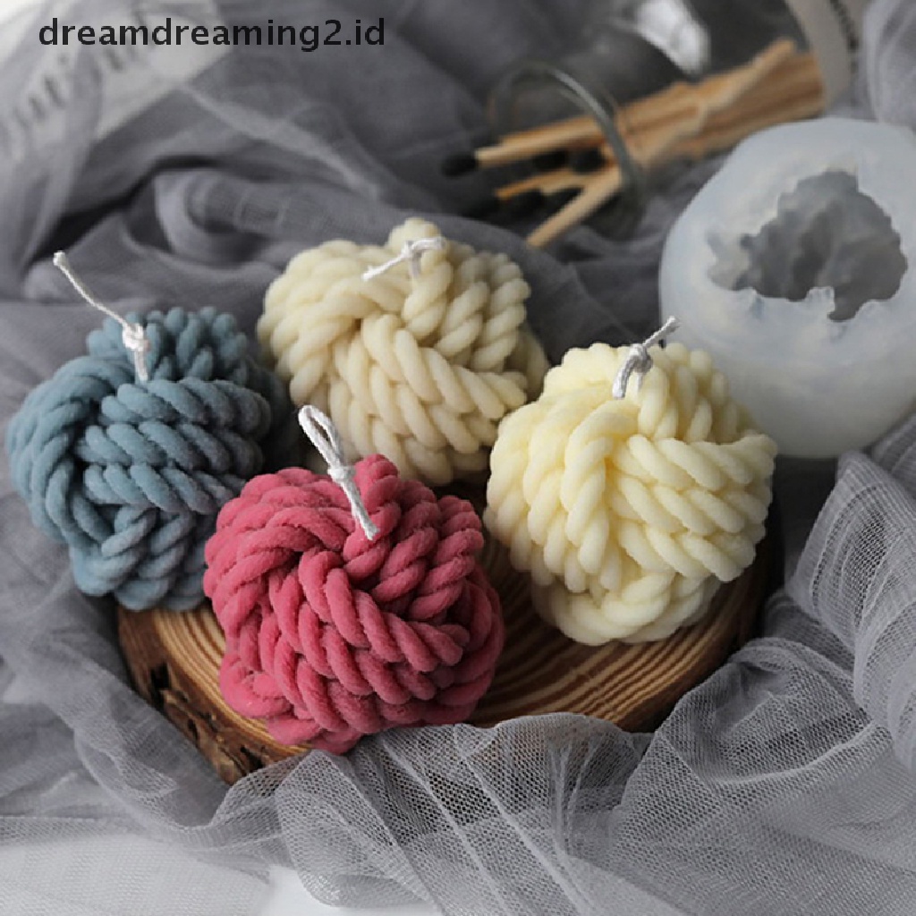 (hot) Knitg Wool Silicone Mold DIY Cetakan Silikon Sabun Bola Plester Gypsum//