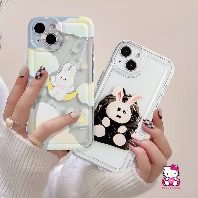 Awan Berbintang Kantong Plastik Lucu Rabbit Case Redmi Note 10s 11 10 11s 9 Note10 Note9 Note11 Note10s Redmi A1 9A 10 9T 10A 9C NFC Soft Tpu Bening Kartun Airbag Shockproof Cover