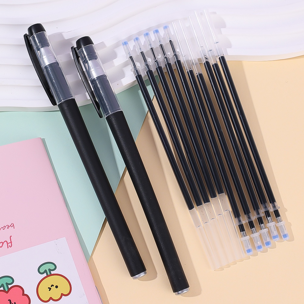 Classic Matte Carbon Neutral Pen Pulpen Tulisan Ujian Siswa Universal 0.5mm Hitam Tergantikan Refill Pulpen Berbasis Air