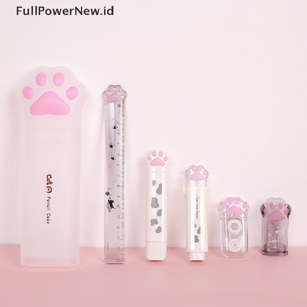 Power 6Pcs Set Alat Tulis Anak Kaki Kucing Kreatif Cakar Kucing Pensil Sharpener Eraser Set ID
