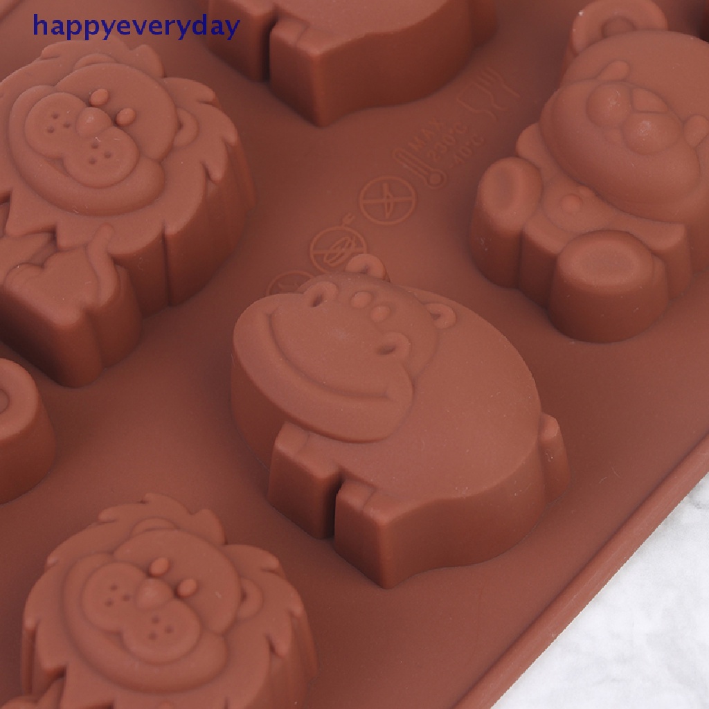[happy] Cetakan Silikon Animal Bentuk Hippo Lion Bear Coklat Sabun Kue Peralatan Dapur DIY [ID]