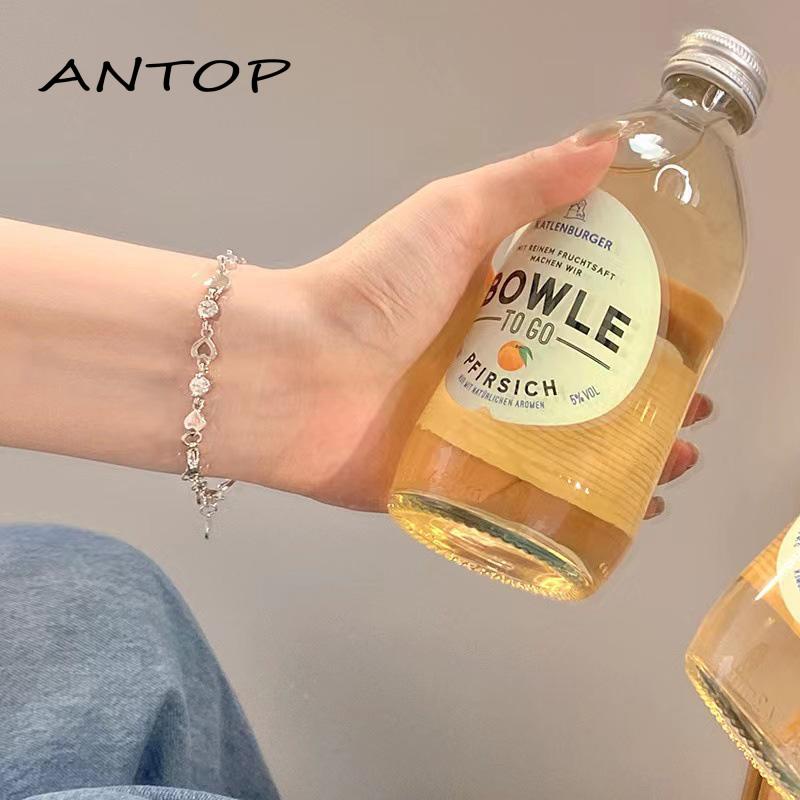 【antop】Loving Berlian Gelang Wanita Gaya Keren Cahaya Mewah High-end Rasa Pacar Handwear