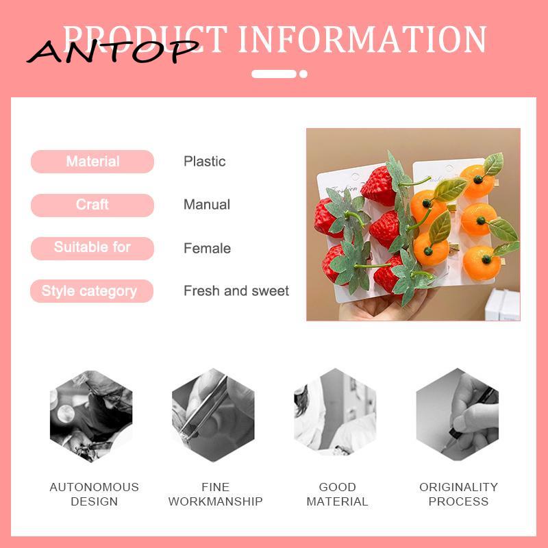 Simulasi Buah Kepribadian Jepit Rambut 3D Strawberry Lucu Lucu Jepit Rambut Mini [Yumna]